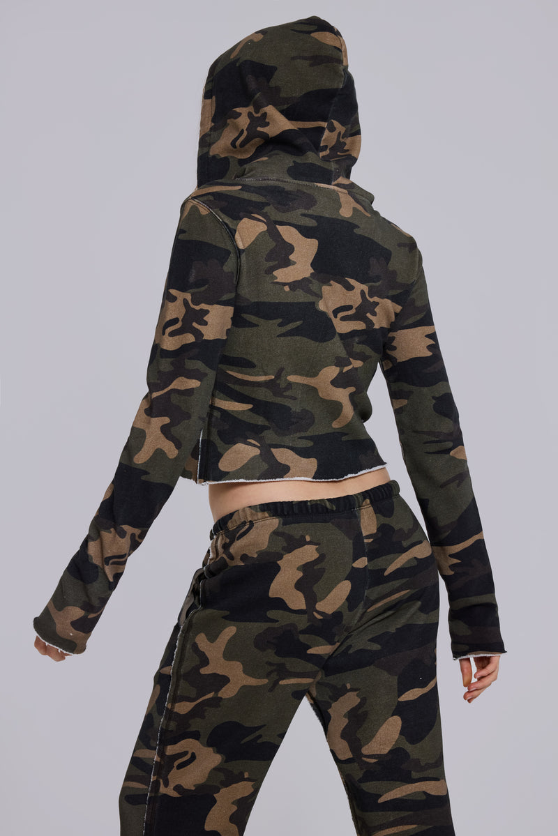 Cleo Zip Through Hoodie in Camo