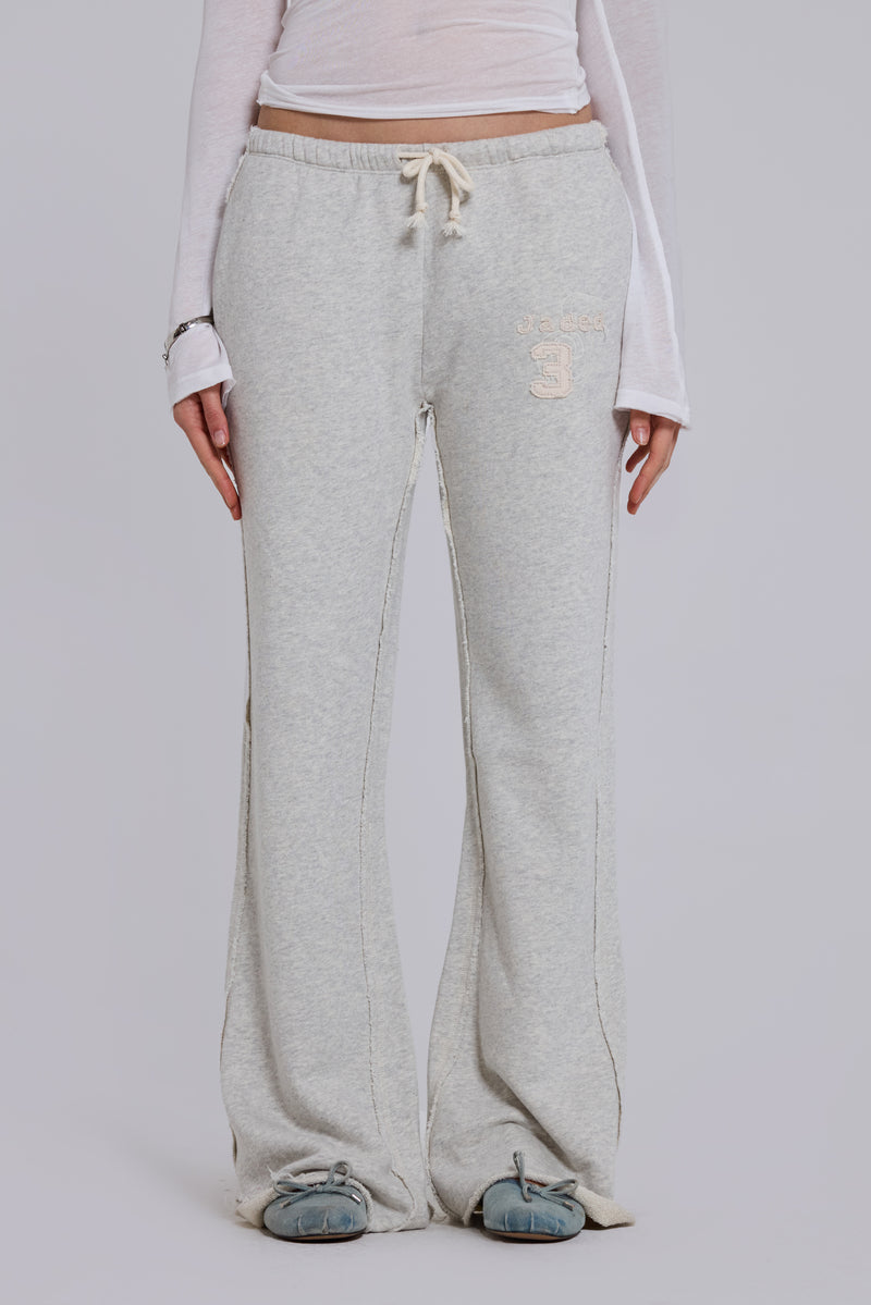 Cleo Slouchy Bootcut Jogger in Grey Marl