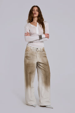 Dirty Canvas Colossus Jeans - W28 / Cream