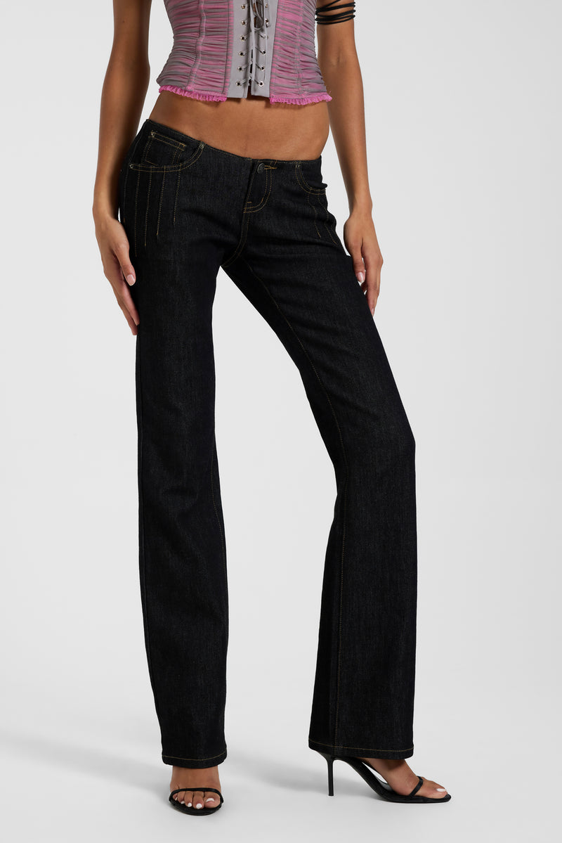 Rhiannon Extreme Low-rise Bootcut Jeans