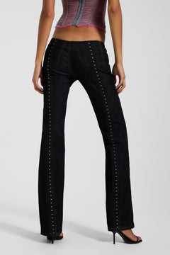 Rhiannon Extreme Low-rise Bootcut Jeans - W25 / Blue