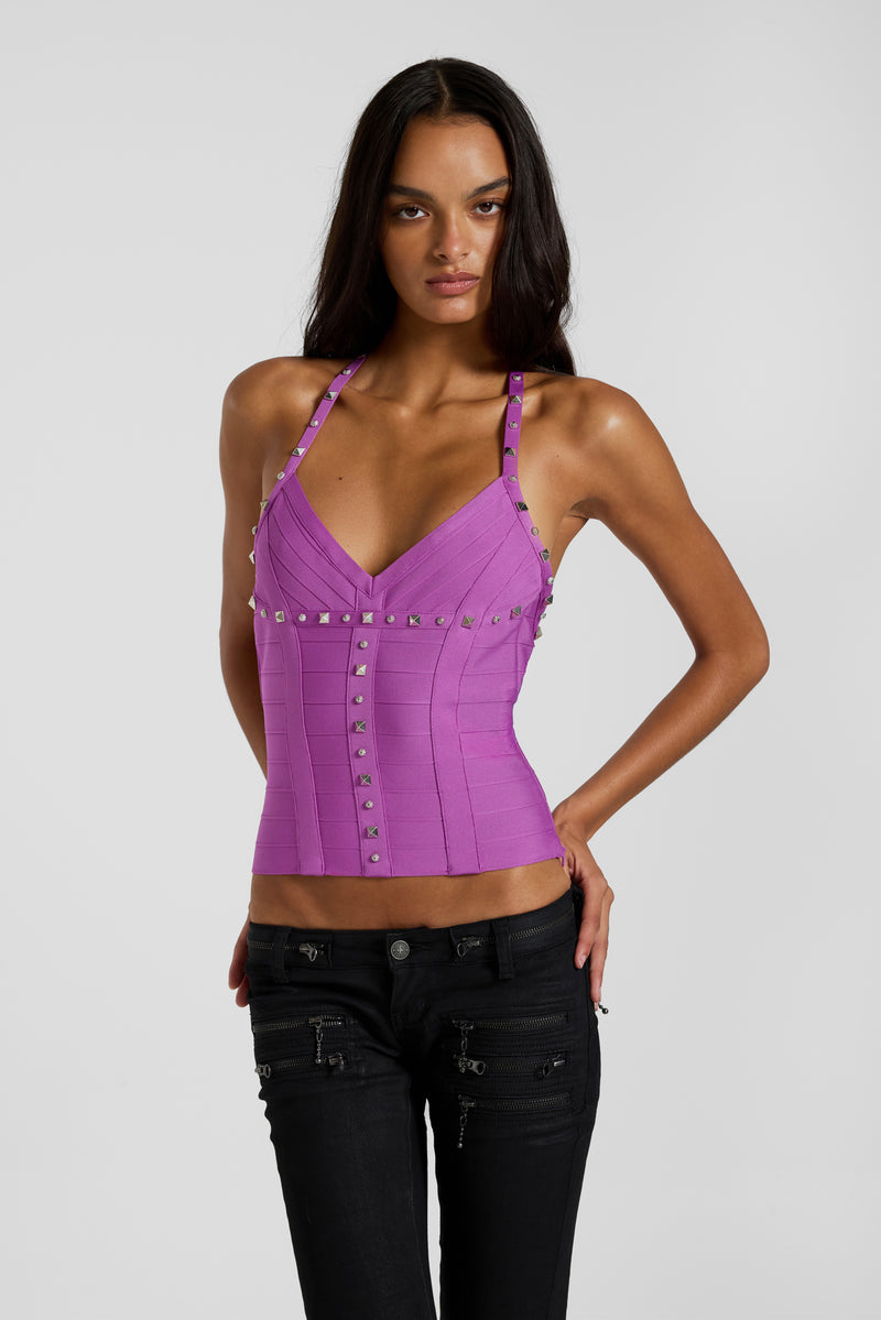 Arclis Studded Bandage Halter Top