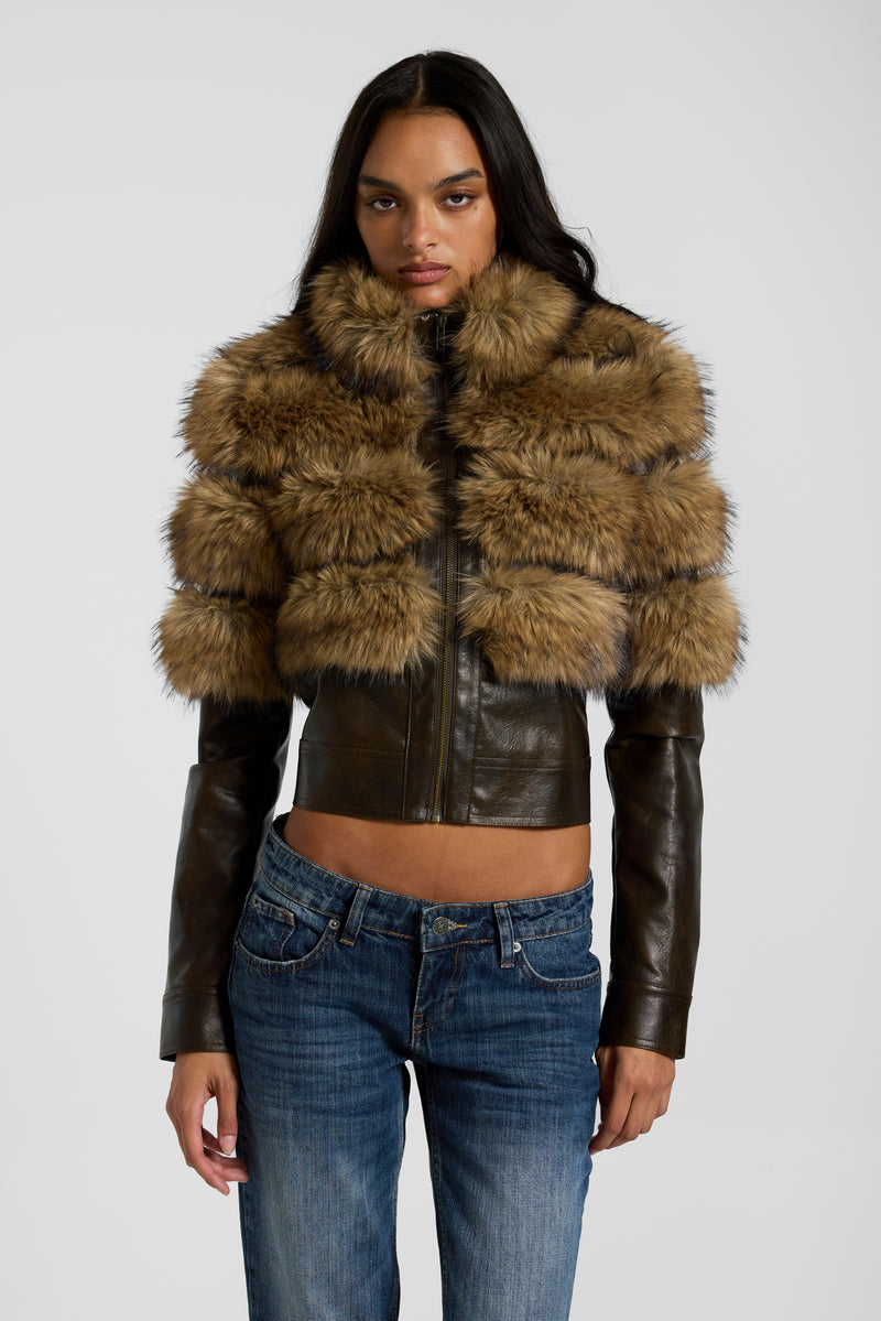 Palime Pelted Faux Fur Jacket