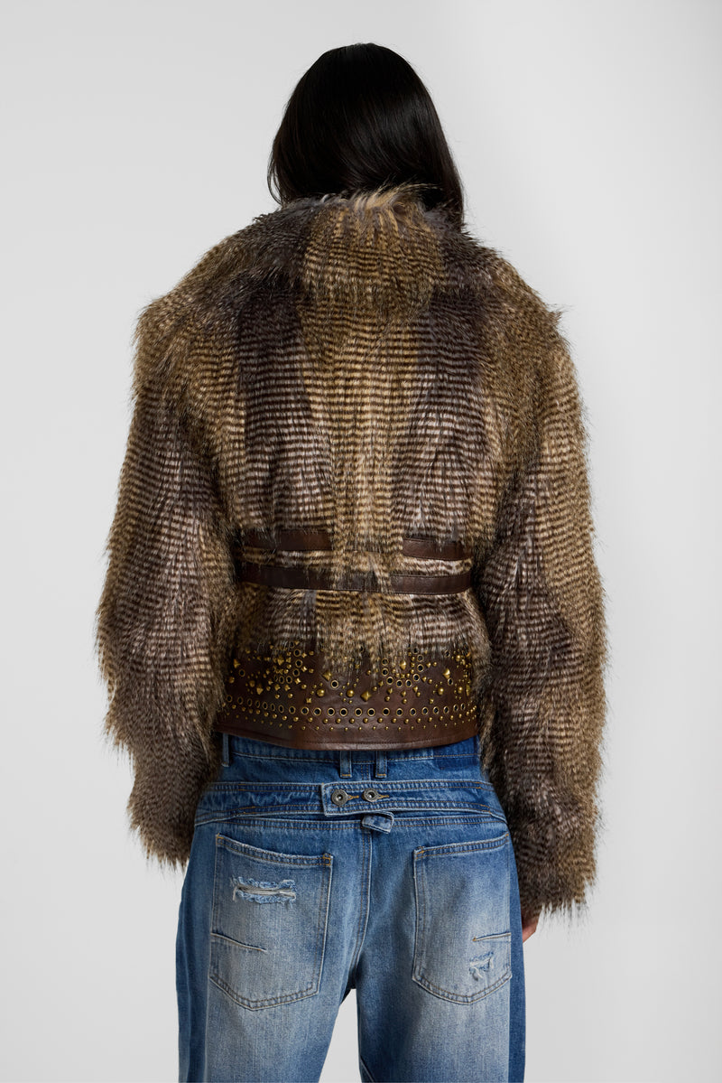 Imber Studded Faux Fur Jacket