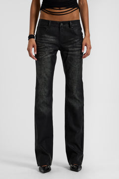 Black Cooper PU Bootcut Jeans - W24 / Black