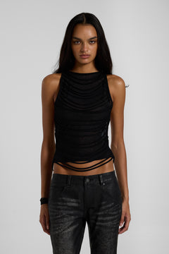 Strings Attached Backless Top - UK 4 / Black