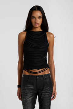 Strings Attached Backless Top - UK 4 / Black