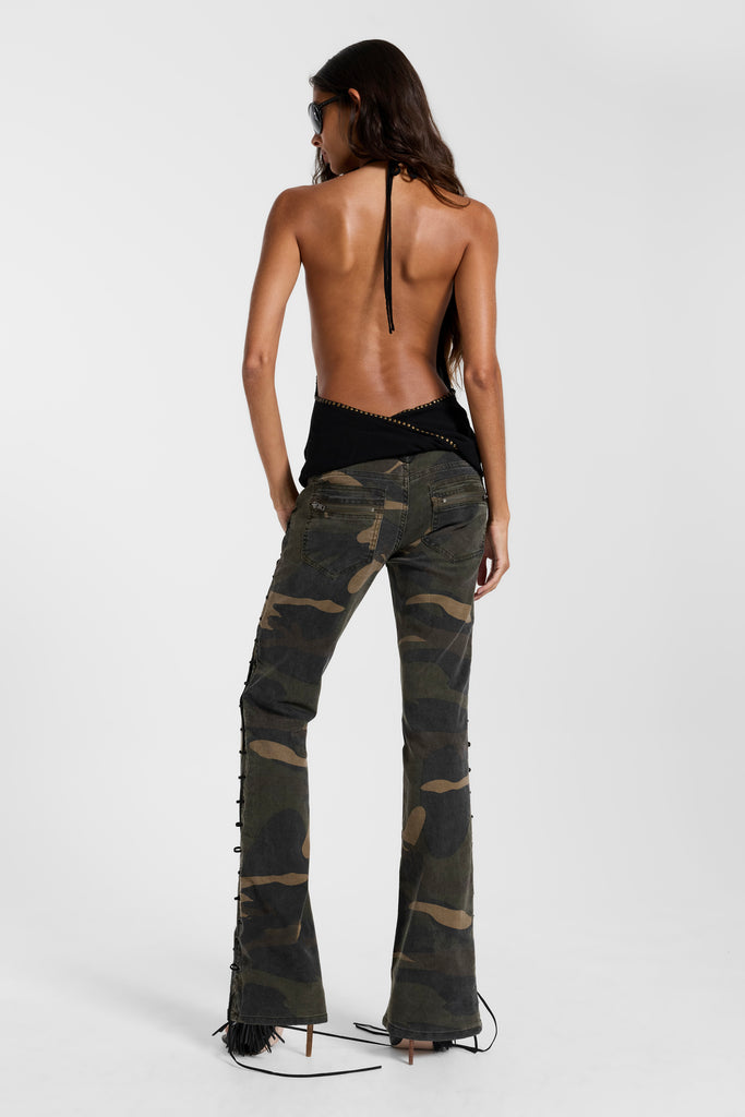 Tatiana Backless Studded Top in Black | Jaded London | Clothing