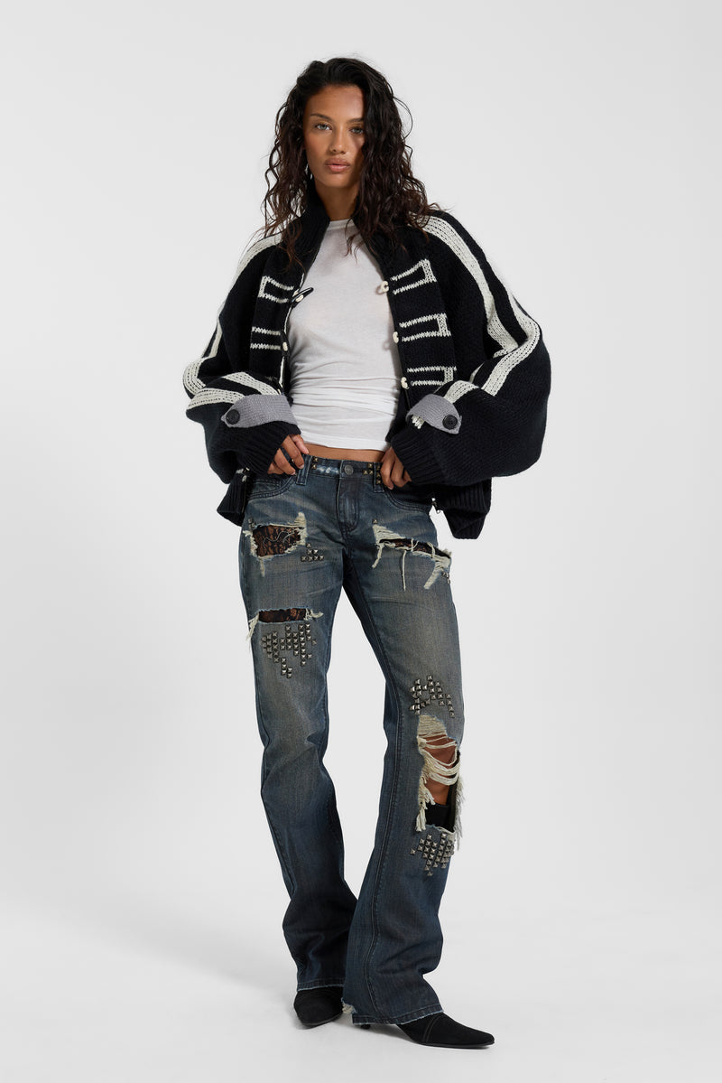 Loli Toggle Knitted Bomber Jacket