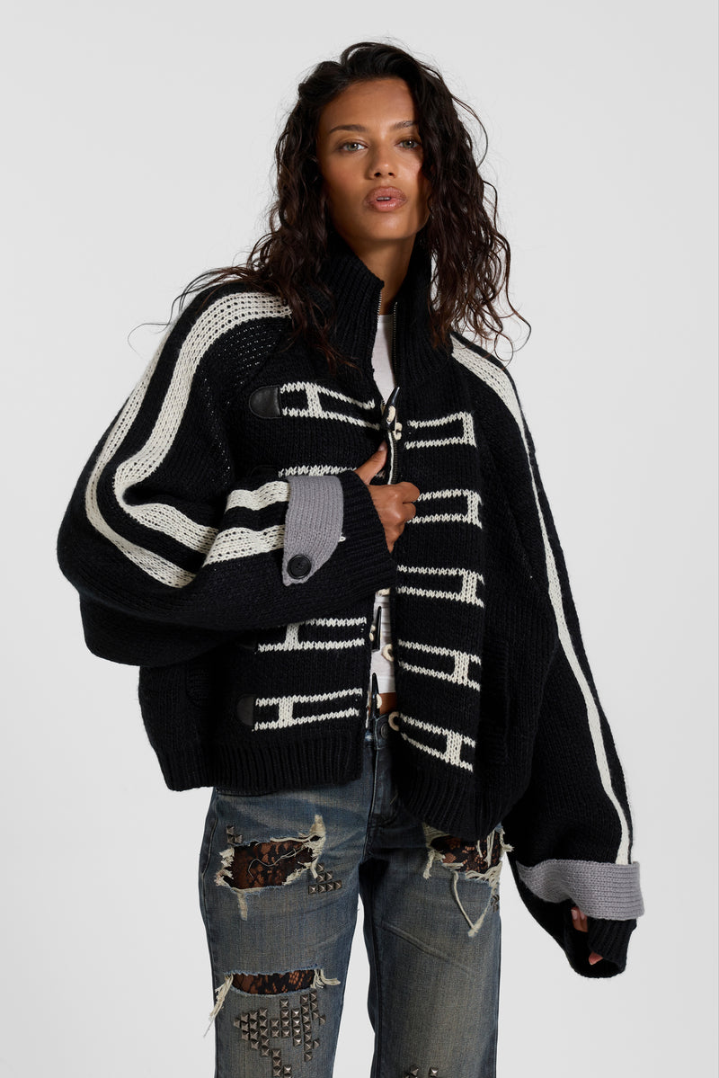 Loli Toggle Knitted Bomber Jacket