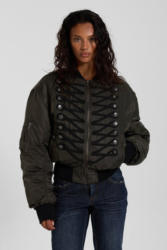 Irsa Military Bomber Jacket - XS / Khaki