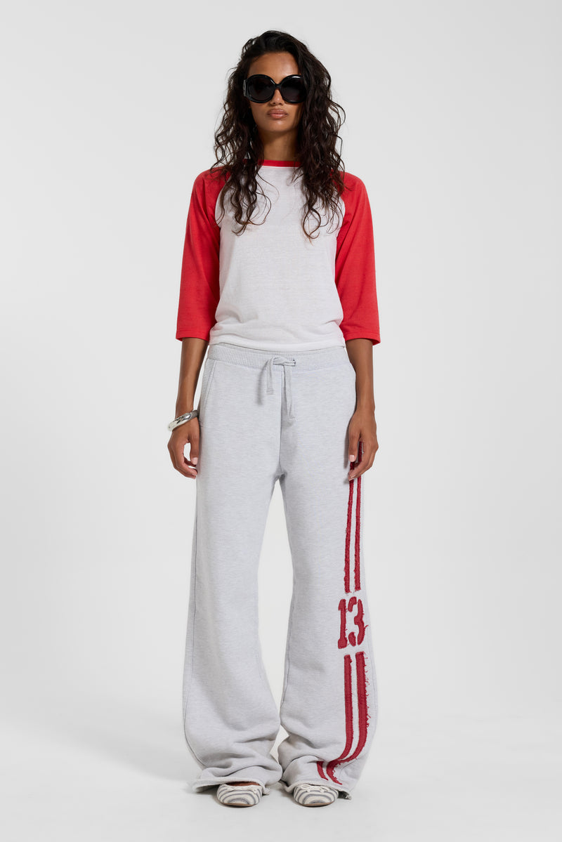 13 Stripe Bootcut Jogger in Grey Marl