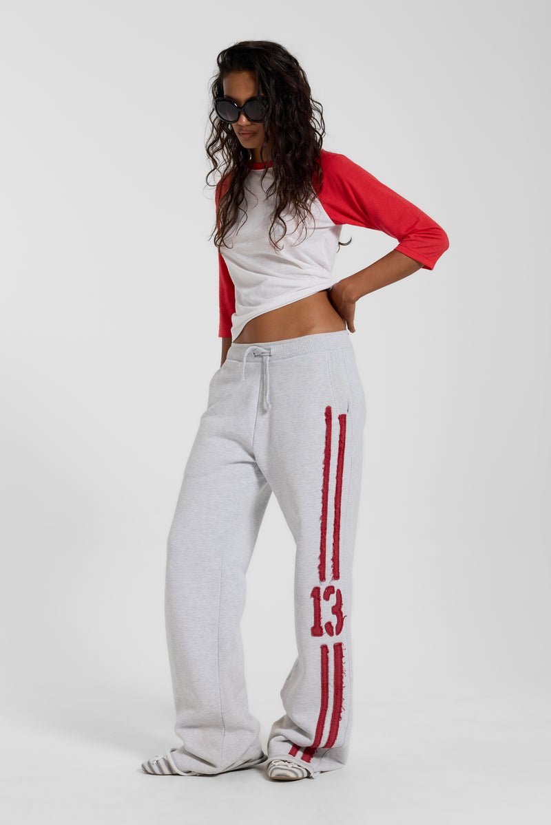 13 Stripe Bootcut Jogger in Grey Marl