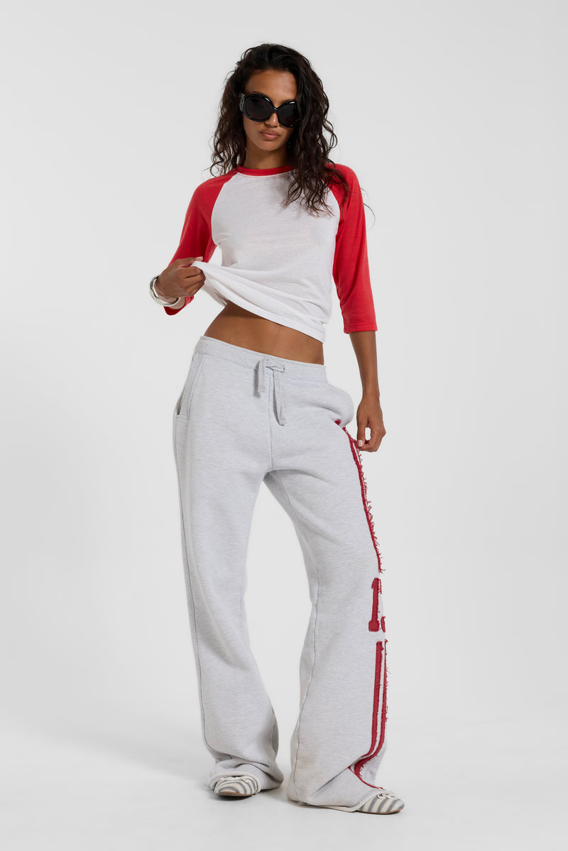 13 Stripe Bootcut Jogger in Grey Marl