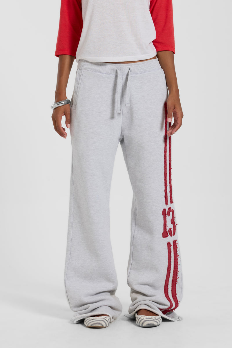 13 Stripe Bootcut Jogger in Grey Marl