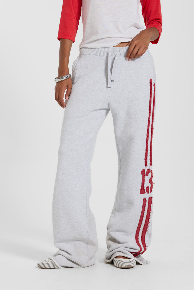 13 Stripe Bootcut Jogger in Grey Marl