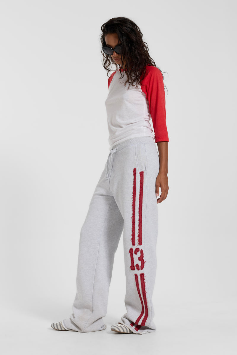 13 Stripe Bootcut Jogger in Grey Marl