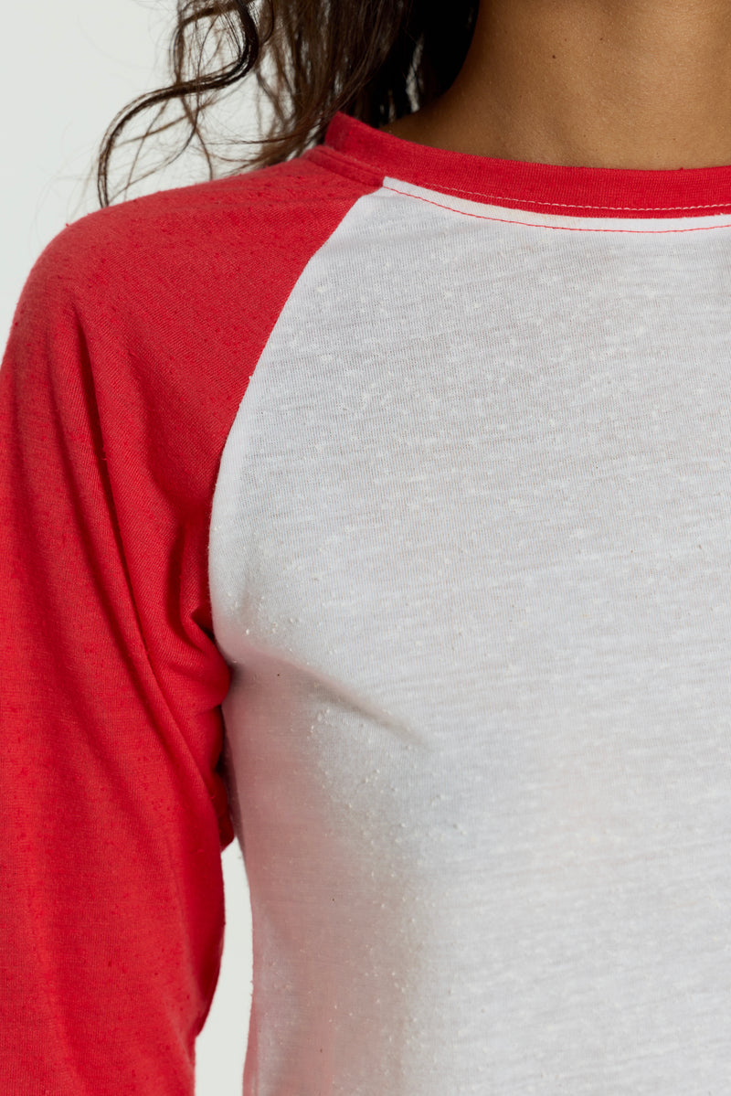 Red Los Angeles Slim Raglan Top