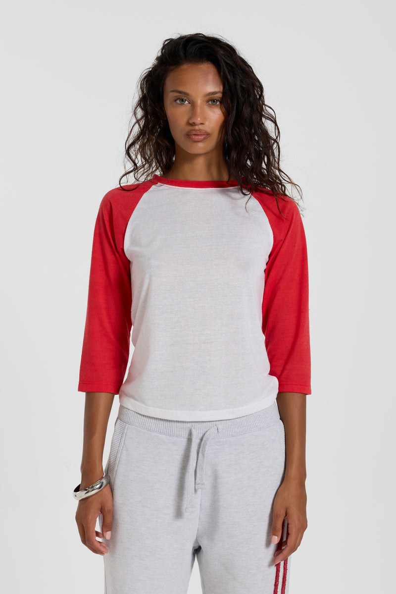 Red Los Angeles Slim Raglan Top