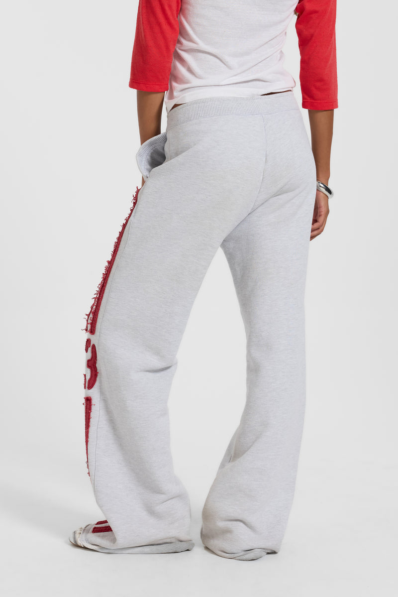 13 Stripe Straight Jogger in Grey Marl