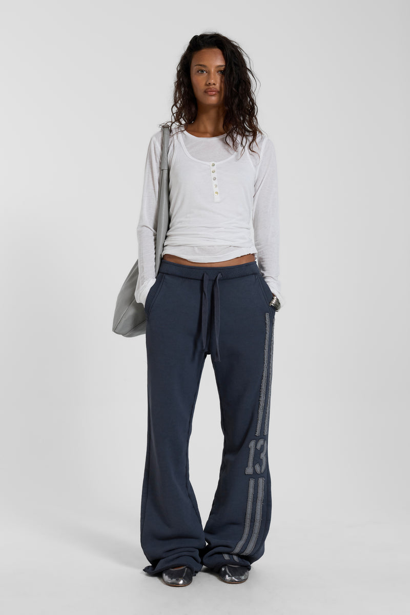 13 Stripe Bootcut Jogger in Navy
