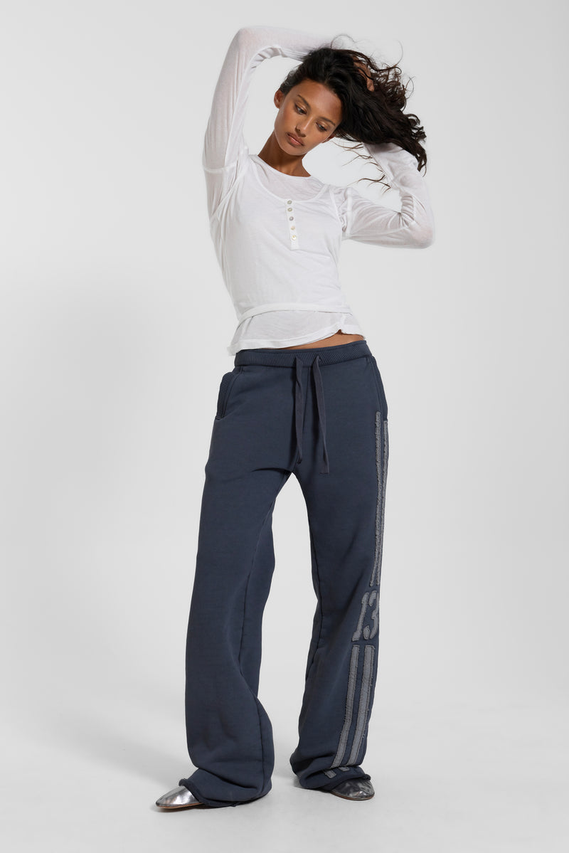 13 Stripe Bootcut Jogger in Navy
