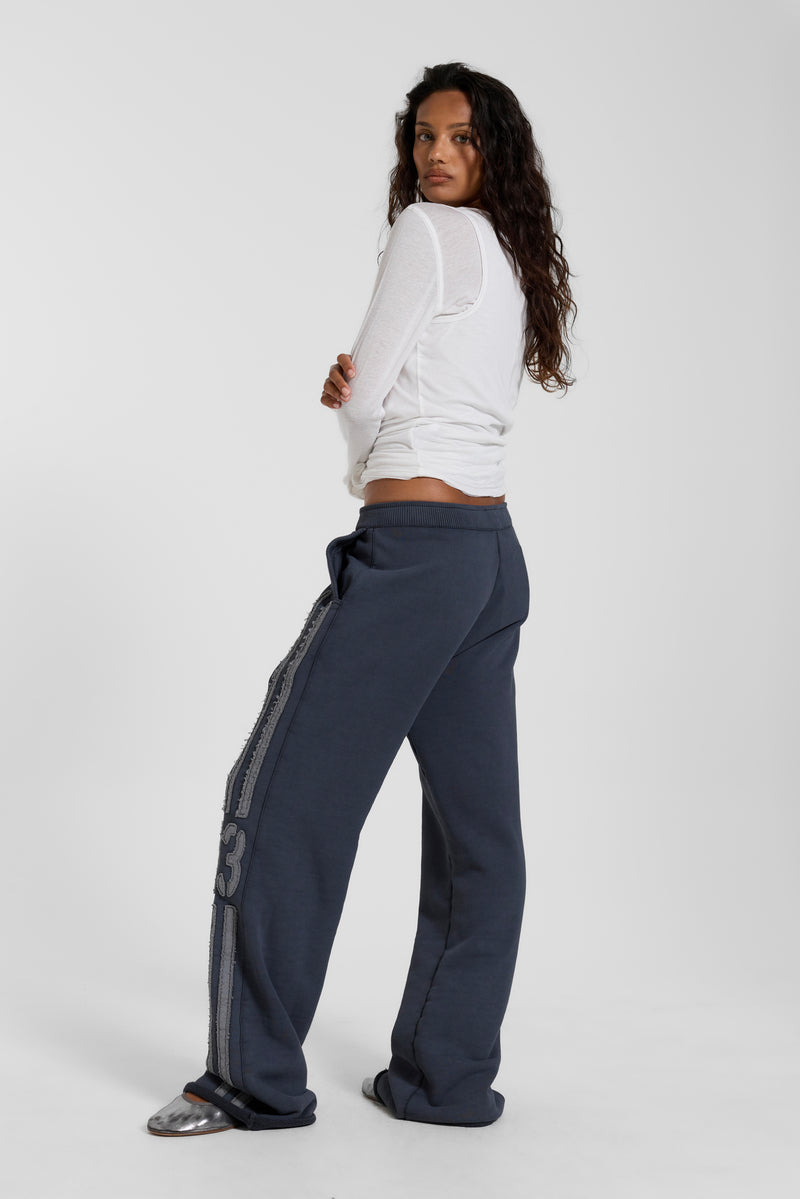 13 Stripe Bootcut Jogger in Navy