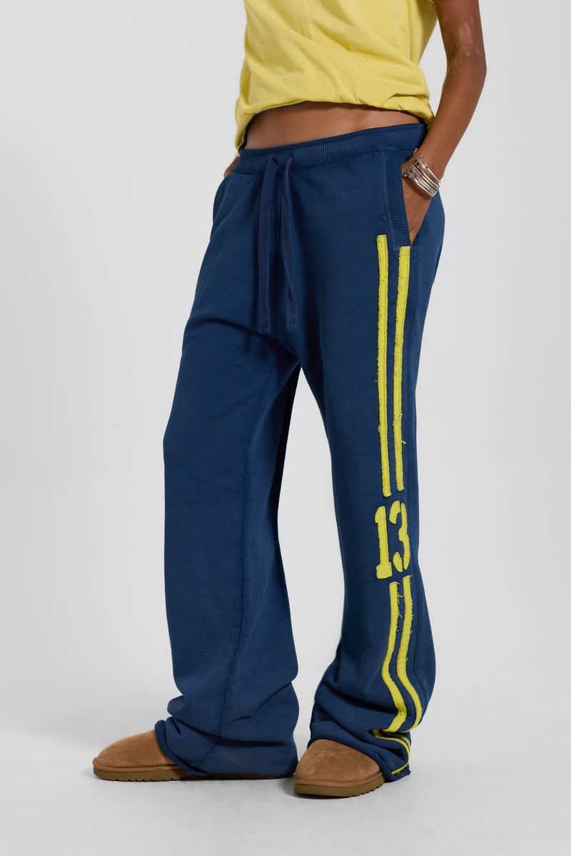 13 Stripe Bootcut Jogger in Navy