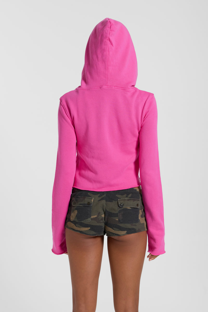 Cleo Zip Through Hoodie in Pink