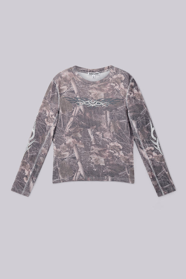 Woodland Camo Tattoo Applique Top