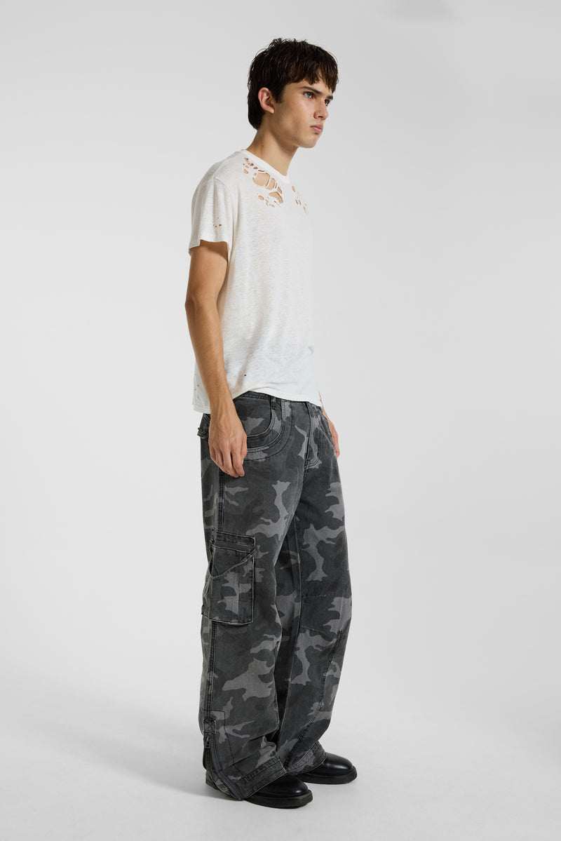 Washed Black Trooper Camo Cargo Pant – view 9
