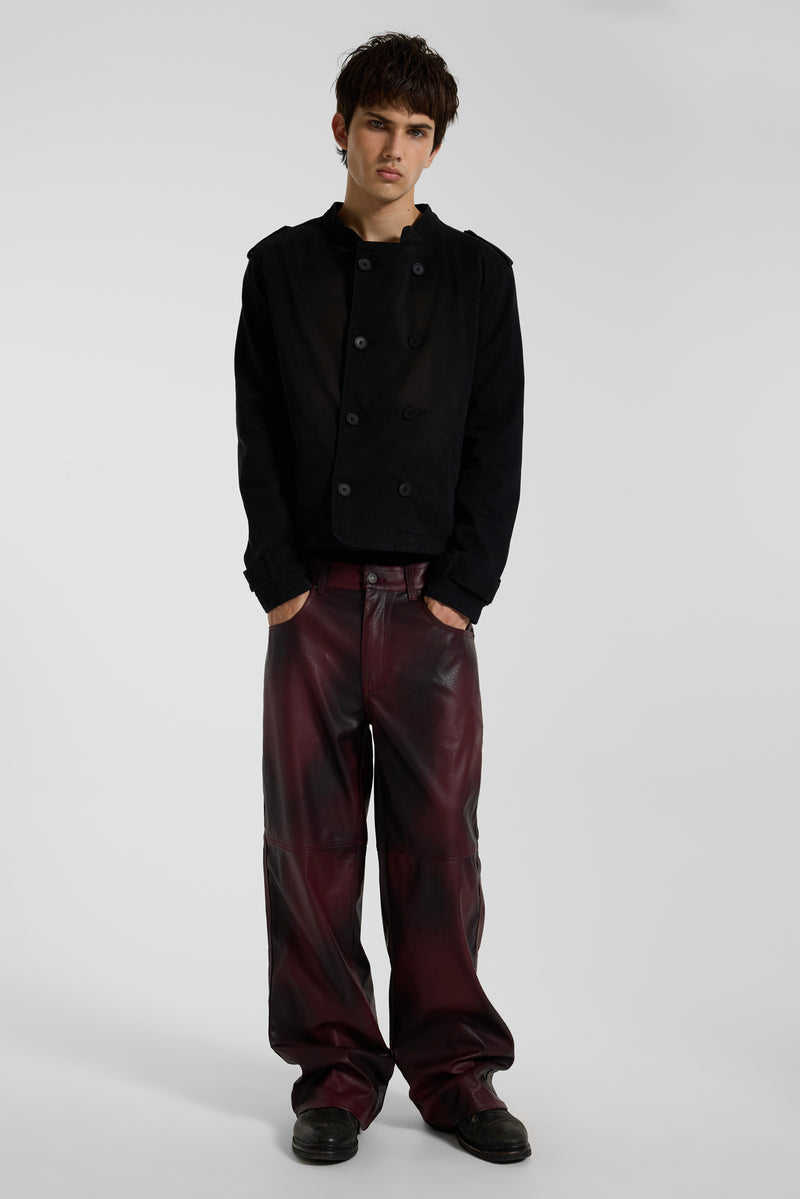 Oxblood Faux Leather Pants – view 13