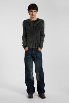 Long Sleeved Henley Knit Top – view 9