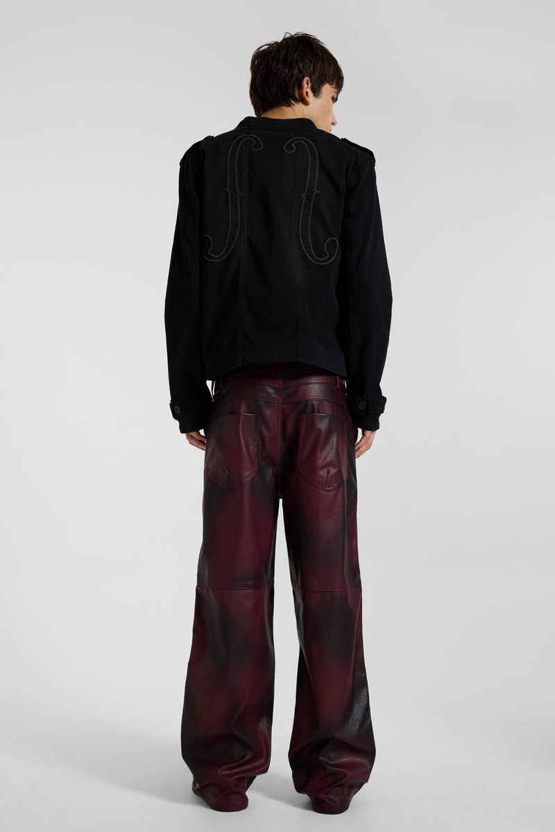 Oxblood Faux Leather Pants – view 15