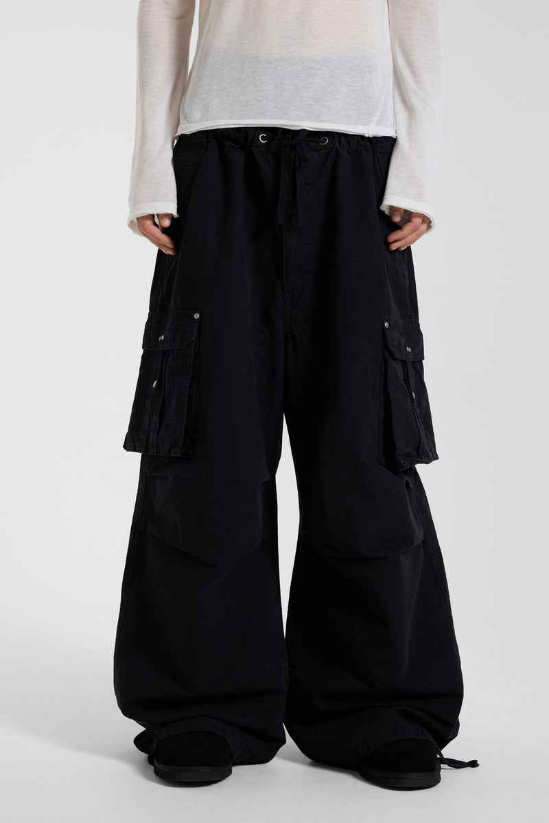 Washed Black XL Parachute Cargo Pants – view 12