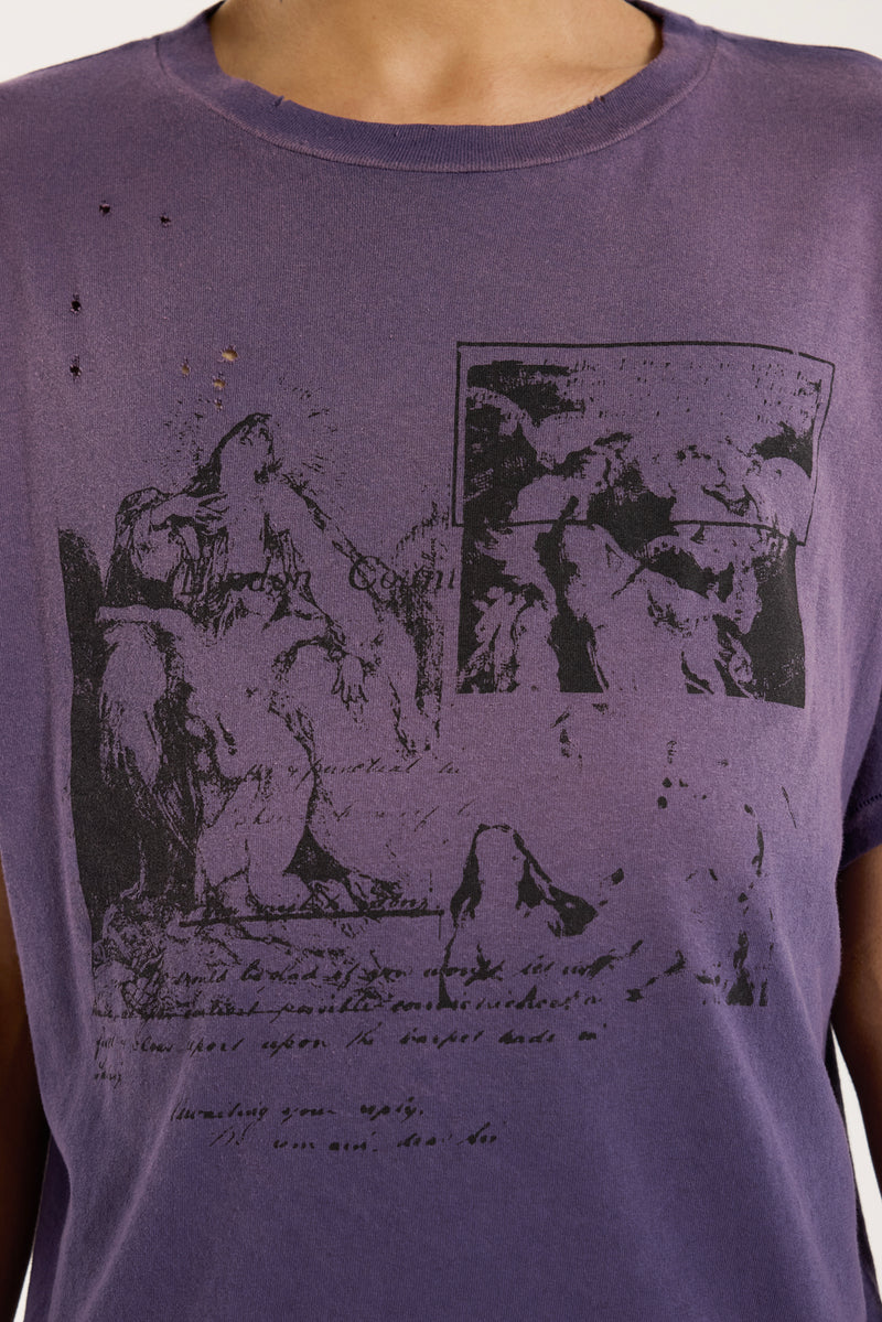 Deep Purple Cropped Court T-Shirt - JMT7076_F2