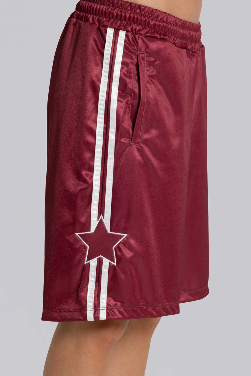 Burgundy Alyx Longline Football Shorts