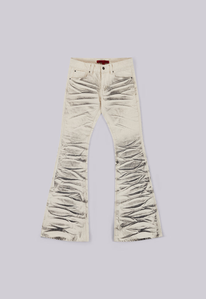 Arctic White Drift Flared Jeans