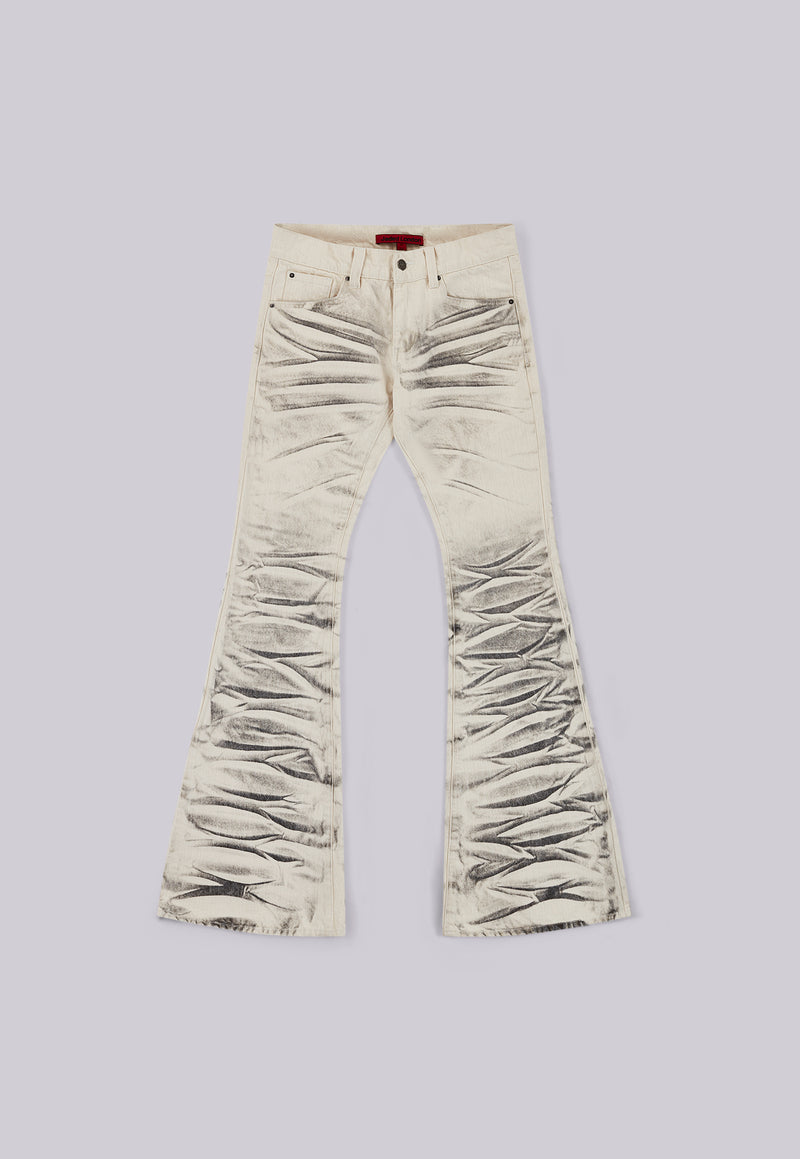 Arctic White Drift Flared Jeans