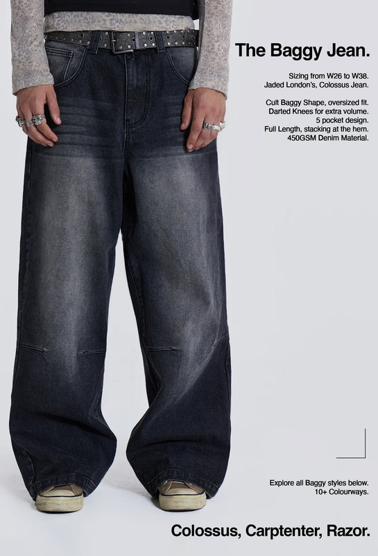 Men's Baggy Jeans | Leopard ColossusJeans | Jaded London