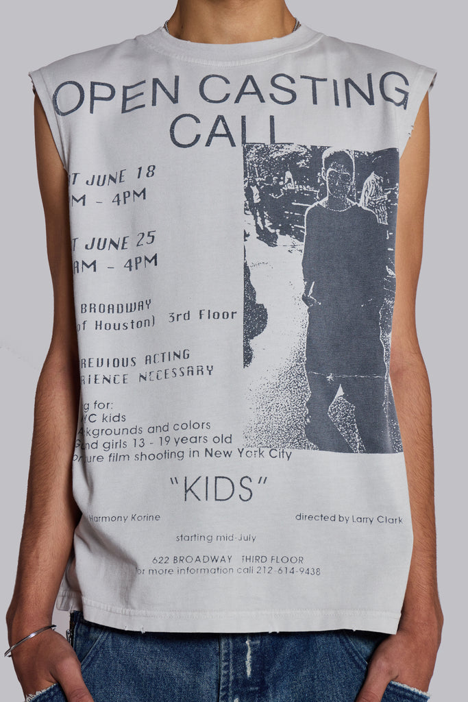 Open Casting White Tank Top