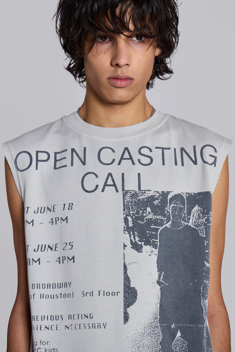 Open Casting White Tank Top