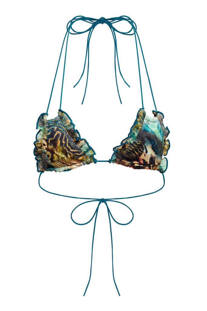 Oceana Ruffle Edge Triangle Bikini Top