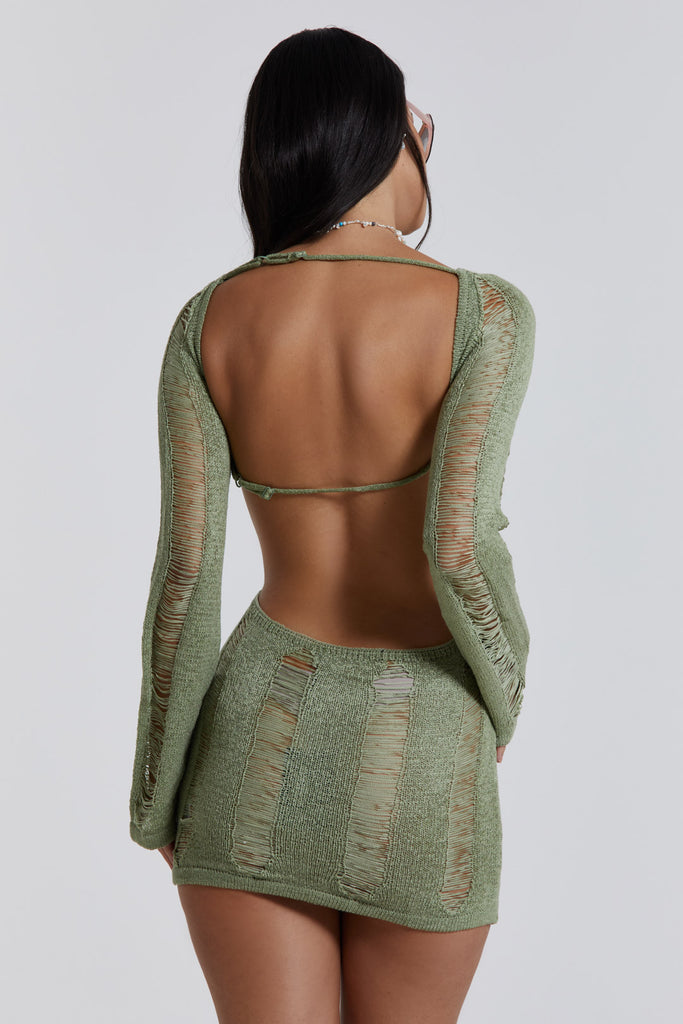 Shop Khaki Umbra Mini Dress | Jaded London