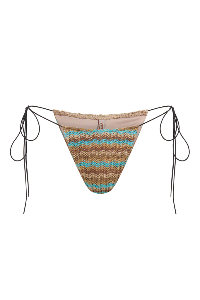 Allure Striped Knit Micro Bikini Bottoms