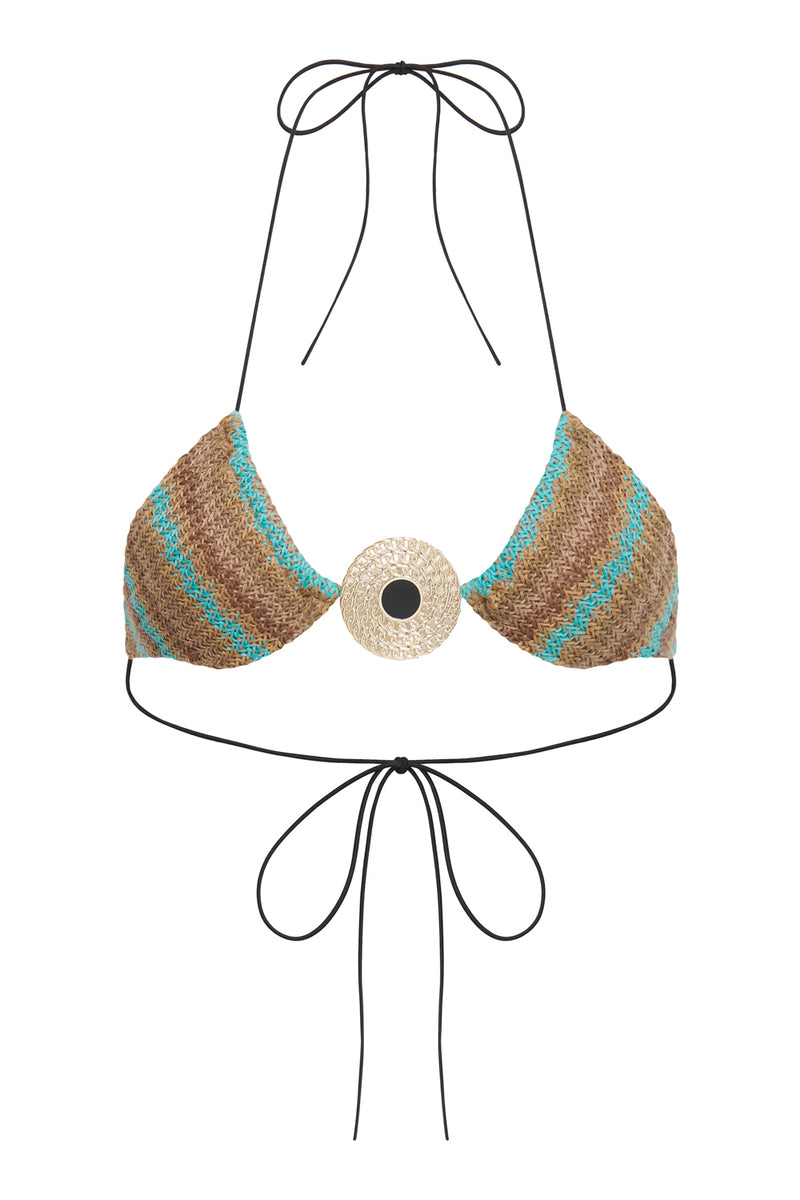 Allure Striped Knit Micro Triangle Bikini Top