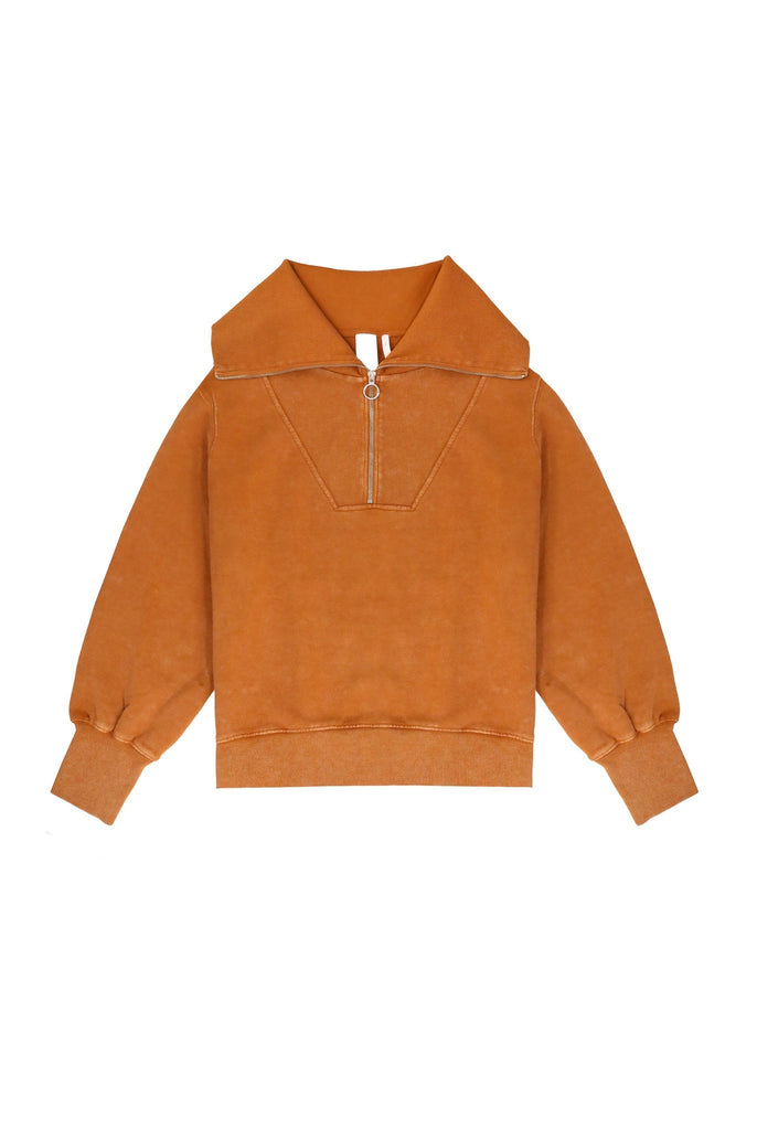 NTRLS Rust Orange Quarter Zip Sweatshirt
