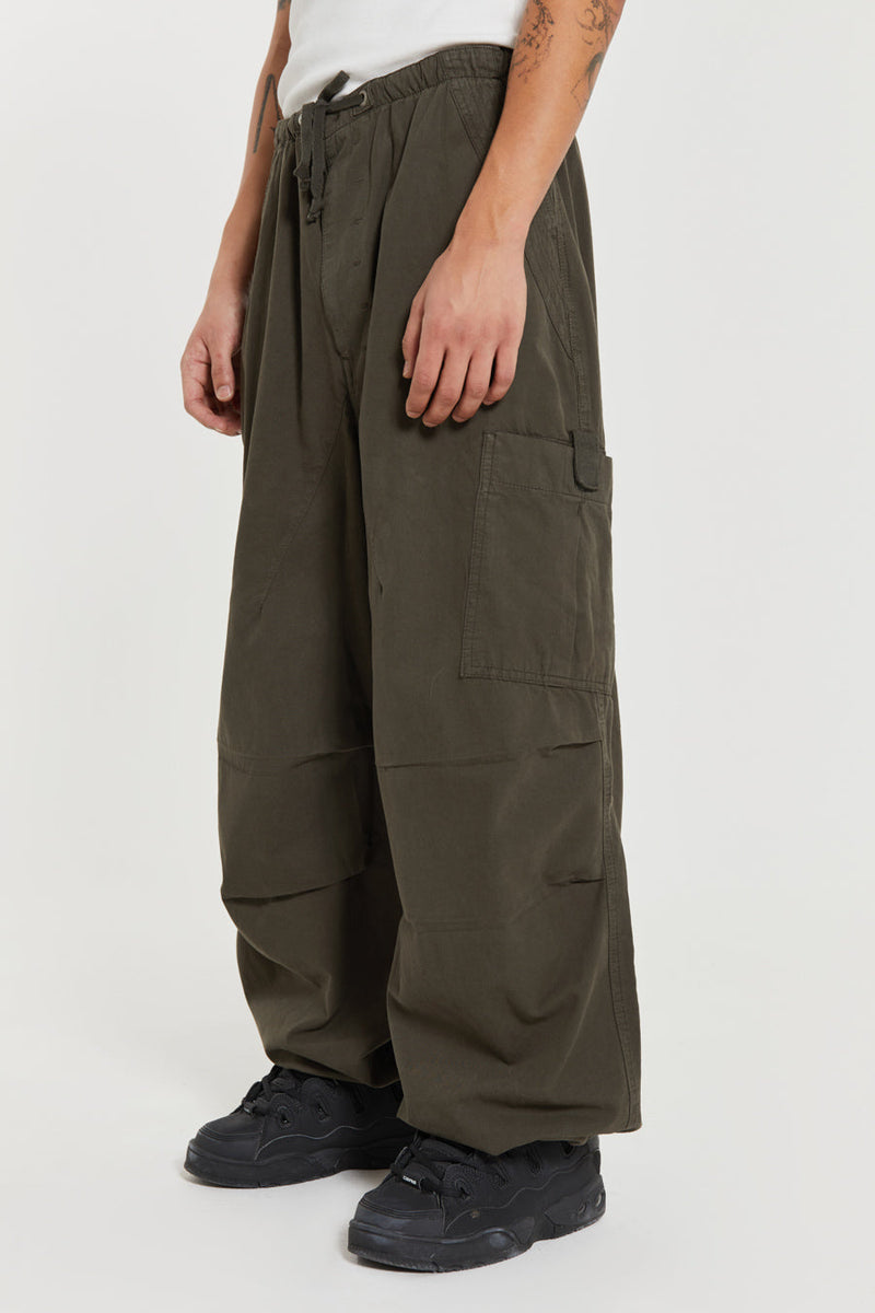 jaded london parachute pants khaki - ワークパンツ