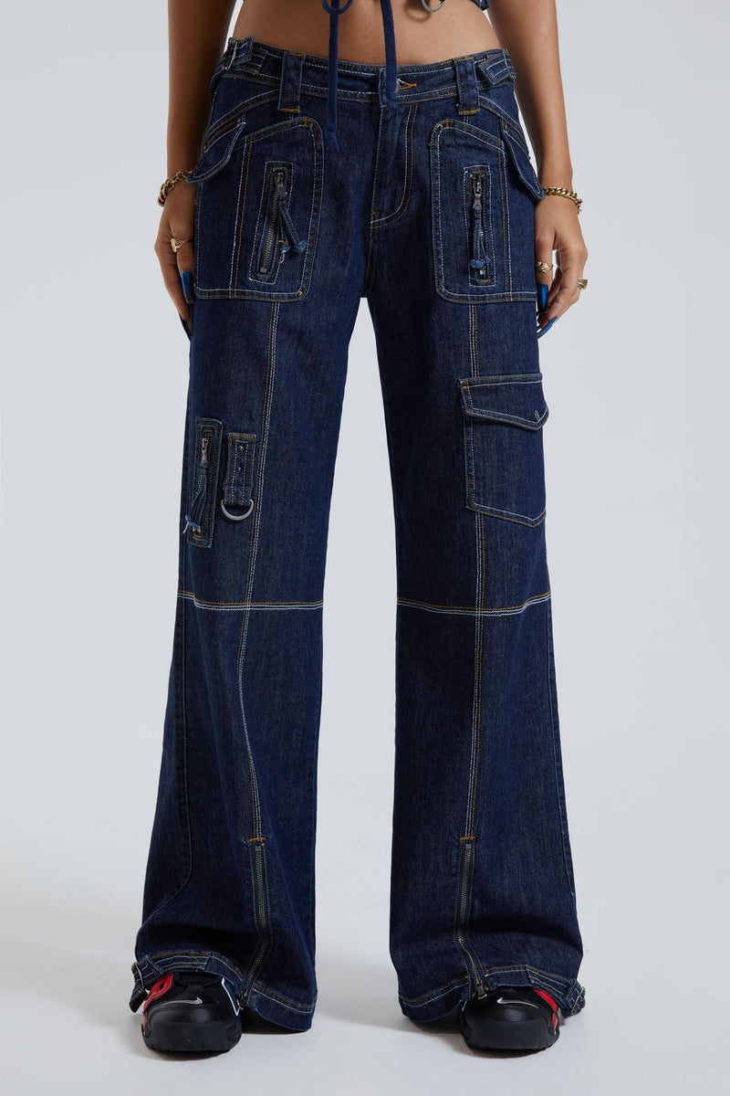 Hudson Indigo Denim Wash Cargo Jeans