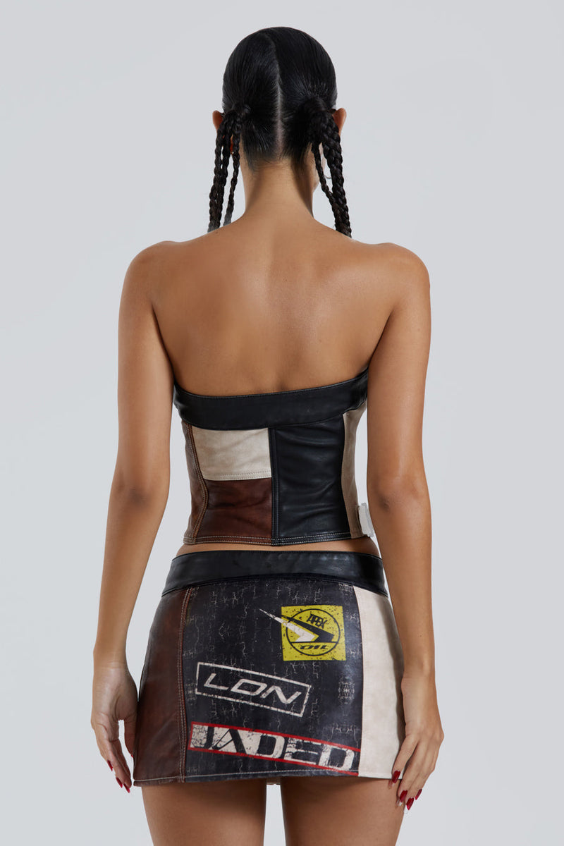 Moto Panelled Mini Skirt | Jaded London